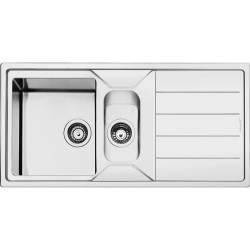 Мойка Smeg/ Мойка Smeg, сварная, из нержавеющей стали, серия Mira, ультранизкий профиль, 2 отверстия для смесителя, толщина рамки 0.7 мм, толщина чаши 1 мм