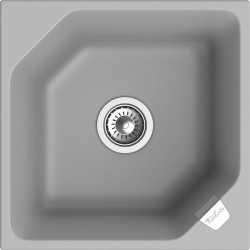 RIVELATO Мойка LOCUS 50  1-чаш 500*500, монтаж: врезной, материал: кварц, цвет: серый металлик