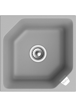 RIVELATO Мойка LOCUS 50  1-чаш 500*500, монтаж: врезной, материал: кварц, цвет: серый металлик
