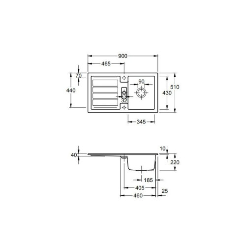 Flavia 50 900 x 510 mm R1 White Alpin CeramicPlus