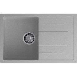 Q-780L gray 1-чаша+крыло 770*495 мм, монтаж: врезной, материал: мрамор, цвет: серый