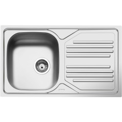 Кухонная мойка SMEG/ Мойка. Установка с бортиком 8 мм, необорачиваемая, крыло справа, нержавеющая сталь матовая
