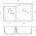 RIVELATO Мойка AXEL 90D  2-чаши 870*520мм, монтаж: врезной, материал: кварц, цвет: темно-бежевый