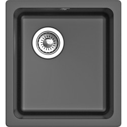 RIVELATO Мойка BERKANA 35 1-чаш 415*455, монтаж: универсальный, материал: кварц, цвет антрацит