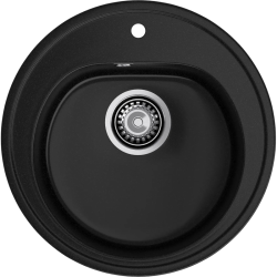 R-510 black 1 чаша 380*190, монтаж: врезной, материал: мрамор, цвет черный