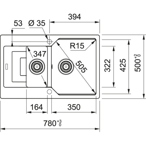 Мойка Franke 114.0595.470/ Better, Серия URBAN, Fragranite, Мойка UBG 651-78 белый, стоп.
