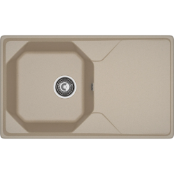 U-840L sandy 1-чаша+крыло 840*500 мм, монтаж: врезной, материал: мрамор, цвет: песочный