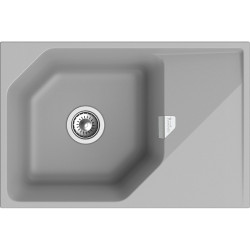 RIVELATO Мойка LOCUS 75  1-чаш 750*500, монтаж: врезной, материал: кварц, цвет: серый металлик