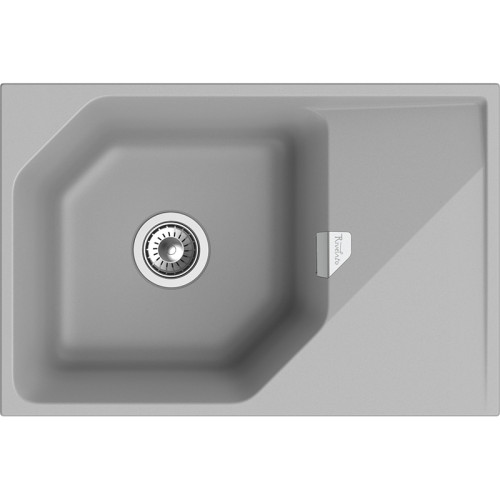 RIVELATO Мойка LOCUS 75  1-чаш 750*500, монтаж: врезной, материал: кварц, цвет: серый металлик
