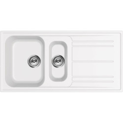 Мойка Smeg/ Мойка Smeg, композитная, гранит, оборачиваемая, серия Rigae, стандартное встраивание, 2 отверстия для смесителя, цвет белый