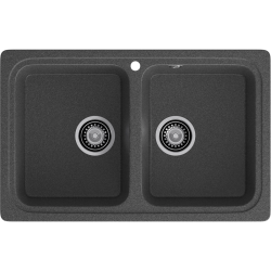 S-780K graphite 2-чаши 786*500 мм, монтаж: врезной, материал: мрамор, цвет графит