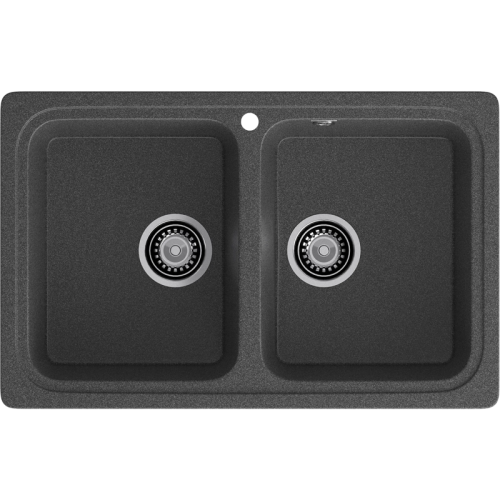 S-780K graphite 2-чаши 786*500 мм, монтаж: врезной, материал: мрамор, цвет графит