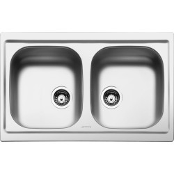 Кухонная мойка SMEG/ Мойка. Установка с бортиком 8 мм, необорачиваемая, нержавеющая сталь матовая