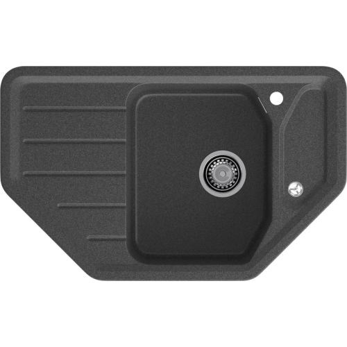 C-800E graphite 1-чаша+крыло 790*490 мм, монтаж: врезной, материал: мрамор, цвет: графит