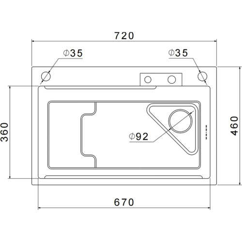 7246 PVD graphite 1 чаша 670*460 цвет: графит