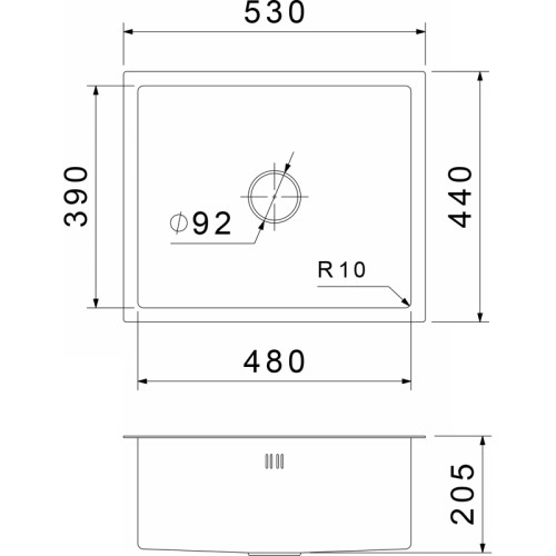 5344 PVD graphite 1 чаша 480*390*205, монтаж: универсальный, материал: нержавеющая сталь, цвет: графит 5344 PVD graphite 1 чаша 480*390*205, монтаж: универсальный, материал: нержавеющая сталь, цвет: графит