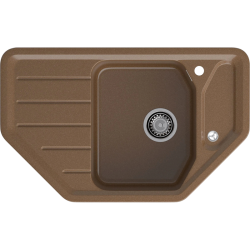 C-800E terracotta 1-чаша+крыло 790*490 мм, монтаж: врезной, материал: мрамор, цвет: терракот