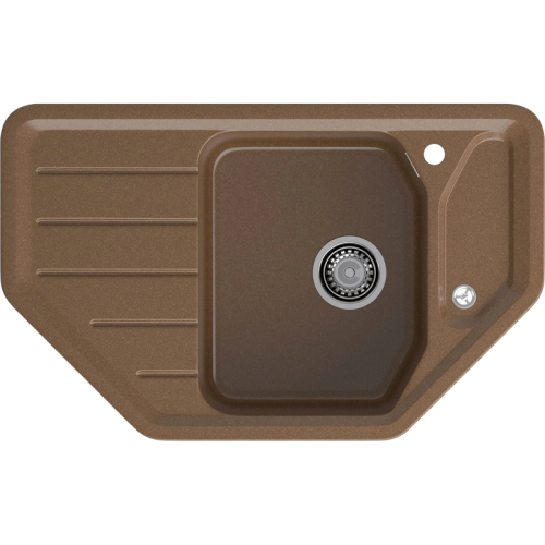 C-800E terracotta 1-чаша+крыло 790*490 мм, монтаж: врезной, материал: мрамор, цвет: терракот