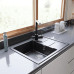 Q-650L black 1-чаша+крыло 650*500 мм, монтаж: врезной, материал: мрамор, цвет: черный