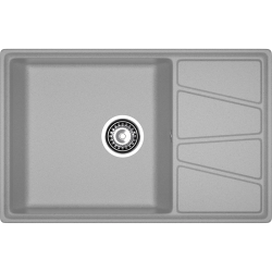 V-780L gray 1-чаша+крыло 780*500 мм, монтаж: врезной, материал: мрамор, цвет: серый