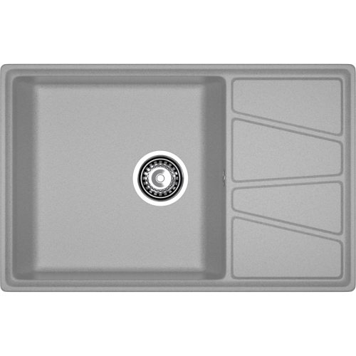 V-780L gray 1-чаша+крыло 780*500 мм, монтаж: врезной, материал: мрамор, цвет: серый