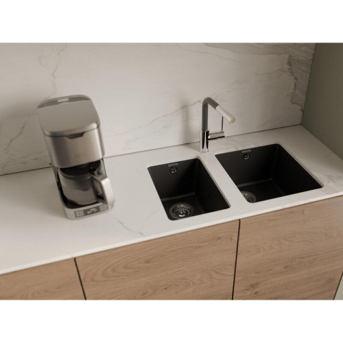 RIVELATO Мойка BERKANA 25 1-чаш 305*455, монтаж: универсальный, материал: кварц, цвет: антрацит