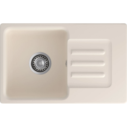 680 L white 1-чаша+крыло 681*433 мм, монтаж: врезной, материал: мрамор, цвет: белый