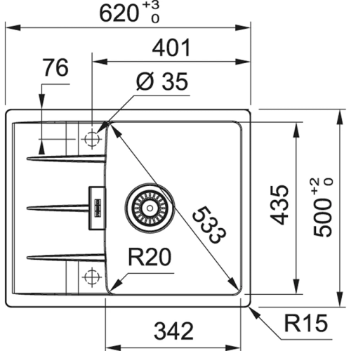 Мойки Franke/ Best, Centro, Мойка CNG 611/211-62, Fragranite+, на столешницу, миндаль Мойки Franke/ Best, Centro, Мойка CNG 611/211-62, Fragranite+, на столешницу, миндаль