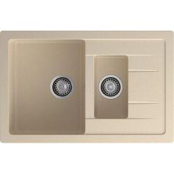Q-775KL cashmere 2-чаши+крыло 765*495 мм, монтаж: врезной, материал: мрамор, цвет кашемир