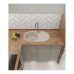 685 L white 1-чаша+крыло 681*433 мм, монтаж: врезной, материал: мрамор, цвет: белый