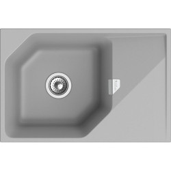 RIVELATO Мойка LOCUS 75  1-чаш 750*500, монтаж: врезной, материал: кварц, цвет: серый металлик