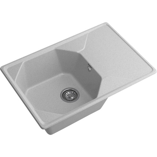 U-740L gray 1-чаша+крыло 740*500 мм, монтаж: врезной, материал: мрамор, цвет: серый