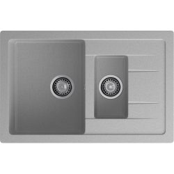 Q-775KL gray 2-чаши+крыло 765*495 мм, монтаж: врезной, материал: мрамор, цвет серый