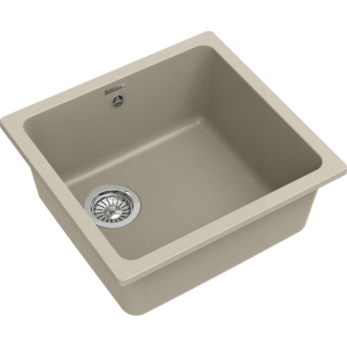 RIVELATO Мойка BERKANA 45 1-чаш 485*455, монтаж: универсальный, материал: кварц, цвет: темно-бежевый RIVELATO Мойка BERKANA 45 1-чаш 485*455, монтаж: универсальный, материал: кварц, цвет: темно-бежевый