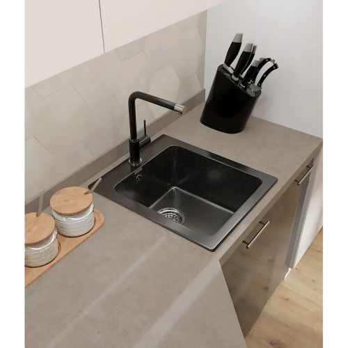 P-505 black 1 чаша 350*395*200, монтаж: врезной, материал: мрамор, цвет черный