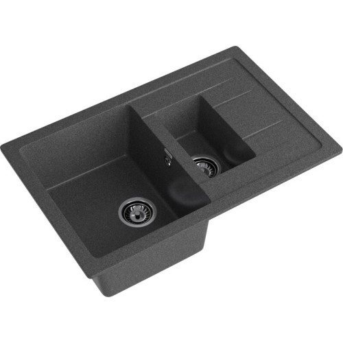 Q-775KL graphite 2-чаши+крыло 765*495 мм, монтаж: врезной, материал: мрамор, цвет графит Q-775KL graphite 2-чаши+крыло 765*495 мм, монтаж: врезной, материал: мрамор, цвет графит