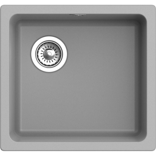 RIVELATO Мойка BERKANA 45 1-чаш 485*455, монтаж: универсальный, материал: кварц, цвет: серый металлик