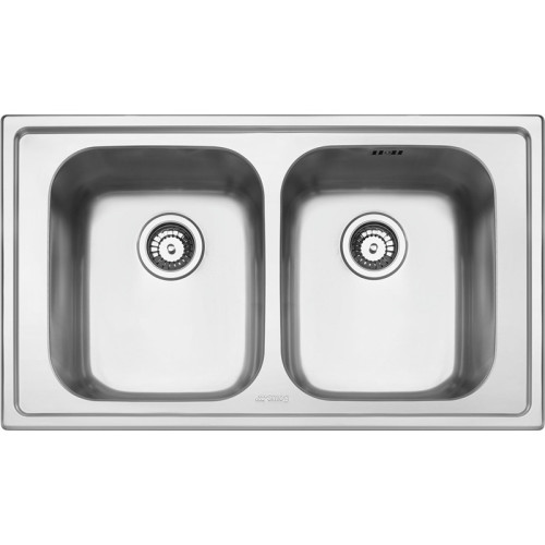 Кухонная мойка SMEG/ Мойка. Установка с бортиком 8 мм, необорачиваемая, нержавеющая сталь с микродекором