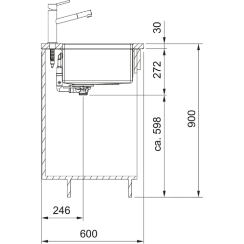 Мойка Franke/ BEST, Мойка Franke BXM 210/110-40 F-INOX, серия Mythos, мойка 440x450 мм, чаша 400x410x200 мм  возможен монтаж сверху, вровень и под столешницу, скрытый перелив, вентиль автомат с кнопкой, сифон, металлическая решетка-подставка, материал нер