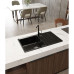 LV-860L black 1-чаша+крыло 860*500 мм, монтаж: врезной, материал: мрамор, цвет: черный