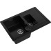 Q-775KL black 2-чаши+крыло 765*495 мм, монтаж: врезной, материал: мрамор, цвет черный