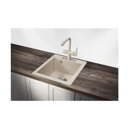Кухонная мойка Kuppersberg/ Материал - Искусственный гранит, Метод производства - Литье, Монтаж - Врезная, Форма - Прямоугольная, Комплектация - Отводная арматура с сифоном и корзинчатым вентилем, Монтажная тумба - 40 см, Количество чаш - 1, Размер основн