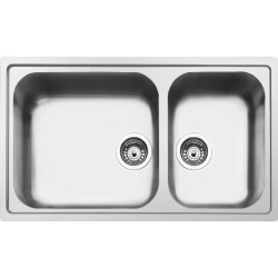 Мойка Smeg/ Мойка Smeg, сварная, из нержавеющей стали, серия Alba, ультранизкий профиль, 2 отверстия для смесителя, толщина рамки 0.7 мм, толщина чаши 0.7 мм