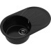 R-750L black 1-чаша+крыло 746*455 мм, монтаж: врезной, материал: мрамор, цвет: черный