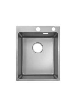 METAL 4050 silver 1 чаша 360*420*205, общий размер: 400*500*200, монтаж: универсальный, материал: нержавеющая сталь AISI 304, цвет: серебро