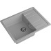 Q-650L gray 1-чаша+крыло 650*500 мм, монтаж: врезной, материал: мрамор, цвет: серый