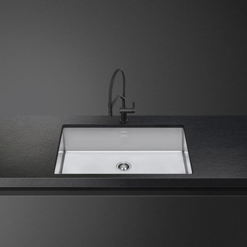 Мойка Smeg/ Мойка Smeg, штампованная, из нержавеющей стали, серия Mira, тип встраивания вровень со столешницей, плоский, под столешницу, толщина чаши 1 мм