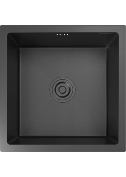 4444 PVD graphite 1 чаша 390*390*205, монтаж: универсальный, материал: нержавеющая сталь, цвет: графит