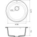 R-480 graphite 1 чаша 380*194, монтаж: врезной, материал: мрамор, цвет графит