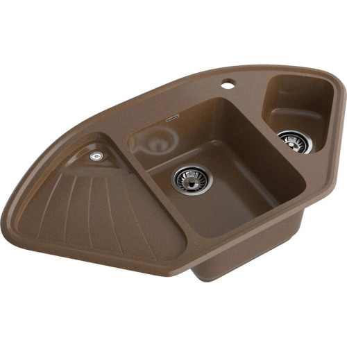 C-1040E terracotta 2-чаши+крыло 1039*560 мм, монтаж: врезной, материал: мрамор, цвет терракот